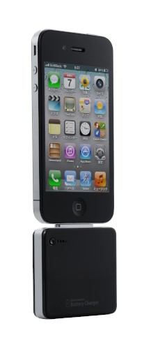 iPhoneやiPodなどドックコネクタを持つアップル製品向けの予備バッテリー「MacGizmo Extra Superior Battery Charger for iPhone/iPod」。iPhone 4S/4と同じカラーで幅や厚みを揃えており、装着時の一体感を実現している。