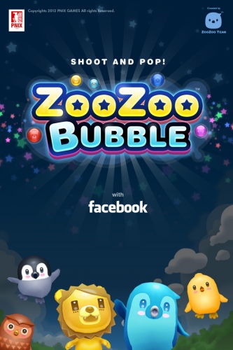 全世界の10億人と楽しめるモバイルパズルゲーム「Zoo Zoo Bubble」が2012年12月21日にリリース