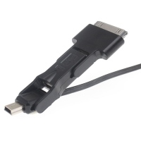 【上海問屋】1本でDockコネクタ　microUSB miniUSBが使えるケーブル　3in1タイプ巻き上げカラフルUSBケーブル　販売開始