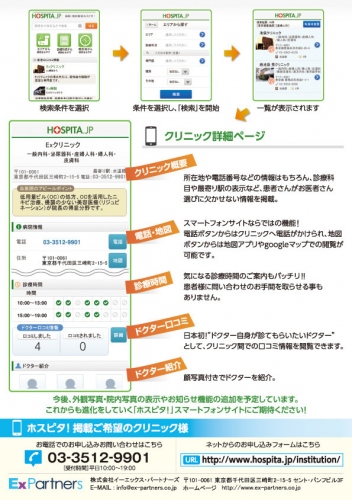 日本初！「ドクター自身が診てもらいたいドクター」の口コミ情報を掲載した病院・歯科医院検索ポータル「病院・歯科検索ホスピタ!」のスマートフォン向け専用サイト公開。