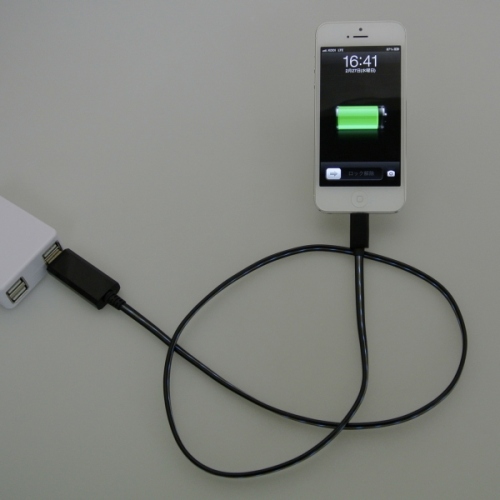 【上海問屋】iPhone5 iPad4 iPad mini 対応　充電状況が一目でわかる 光ってお知らせ　LED内蔵　Lightningケーブル販売開始