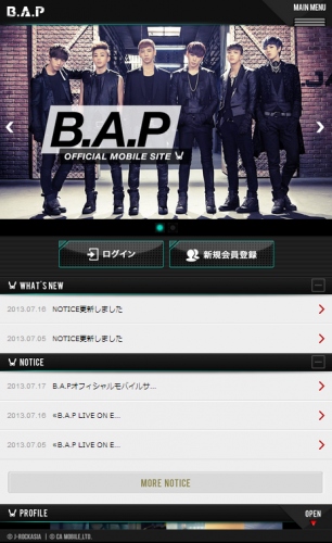 K-POPアーティスト「B.A.P」のオフィシャルモバイルサイト「B.A.P Mobile」オープン