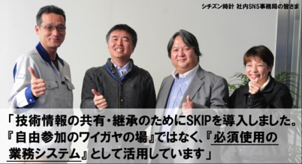 社内SNS「SKIP」、世界を代表する時計会社「シチズン時計」の導入事例を公開