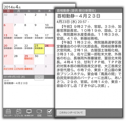 ジョルテ 朝日新聞社『首相動静』の提供開始について