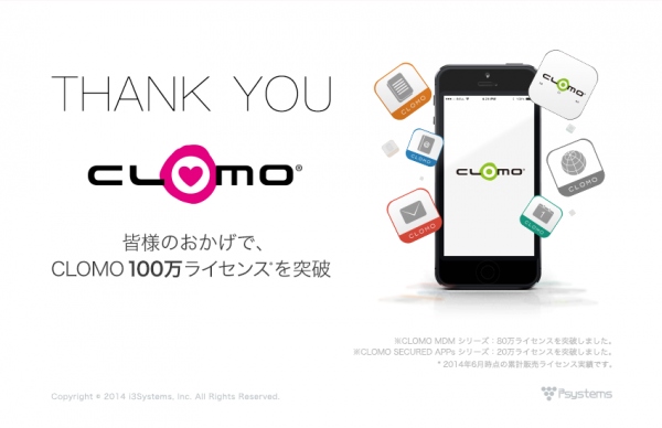 CLOMO、100万ライセンスを突破