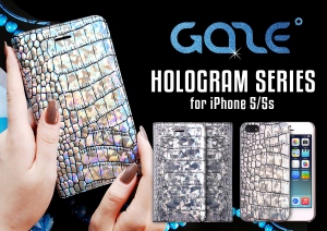 iPhone 5／5s用レザーケース Hologram Crocoシリーズ