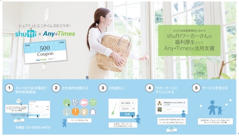 クラウドソーシング2社が協業へ、主婦向けクラウドソーシング「シュフティ」が 「Any+Times」を福利厚生で採用