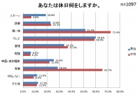 およそ9割が休日は家で過ごす。休日に使うお金は8割が1万円以下