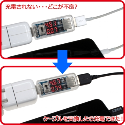 【上海問屋】通電機器の不具合チェックに最適　電流と電圧が同時に確認OK　USB電流・電圧チェッカー販売開始