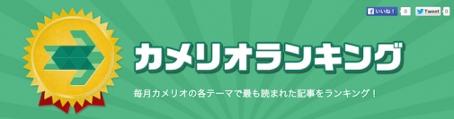 毎月のトップテーマからベスト記事をランキング！ キュレーションアプリ「カメリオ」から「カメリオランキング」がリリース