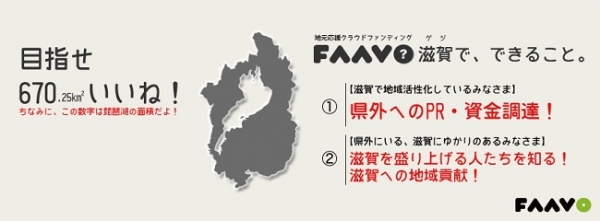 地域特化型クラウドファンディング “FAAVO滋賀”がオープン　全国29エリア展開に！