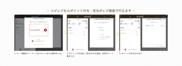 iPadを使ったPOSレジを提供するユビレジ、楽天の共通ポイントサービス「Rポイントカード」への対応開始