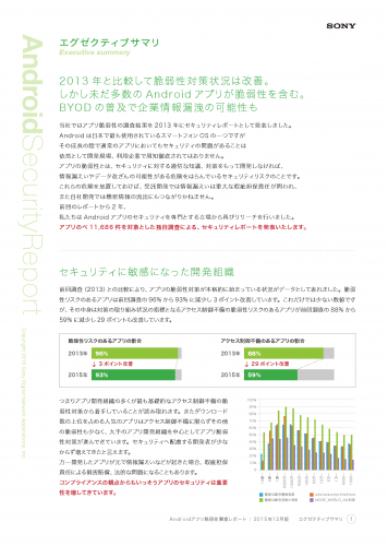 ソニーデジタルネットワークアプリケーションズが「Androidアプリ脆弱性調査レポート 2015年12月版」を公開　アクセス制御不備は2年前比で約30ポイント減少