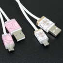 【上海問屋】ウットリするほど美しい　micro USBケーブル　販売開始　癒し系LEDセラミックの高級感