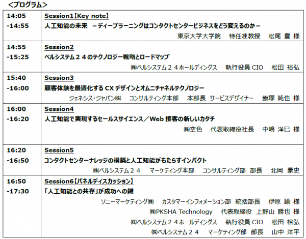 ベルシステム24、AIを活用した消費者対応を解説するセミナー『「人工知能と共存する」コンタクトセンターテクノロジーの展望』を開催