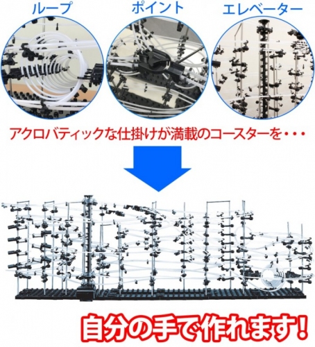 【上海問屋限定販売】集中力・発想力を高める卓上用ジェットコースター　DIYスペースレール　販売開始