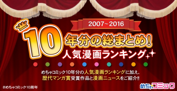 「10年分の総まとめ！人気漫画ランキング」を発表