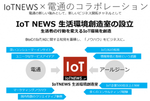 株式会社アールジーン、株式会社電通と業務提携し、「IoTNEWS生活環境創造室」を、2月1日よりローンチ