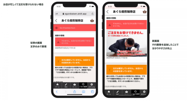 VVS(ベリー・ベリー・ソーリー)画像の表示を開始。スマホ注文の混雑時などに。スマホでエアー(擬似)ドライブスルーのDikitoon.com