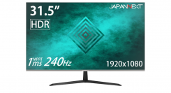 JAPANNEXTが31.5型1920x1080 FHD解像度 240Hz MPRT1ms HDR対応  FreeSync対応 VAパネル ゲーミングモニター