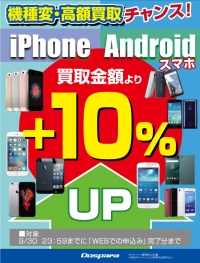 ドスパラ楽々通信買取りご利用で『iPhone・Android買取金額10%UPキャンペーン』を開始