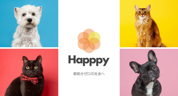 新サービス：犬猫の殺処分ゼロを目指す代行型クラウドファンディング「Happpy」を2020年9月7日に提供開始。