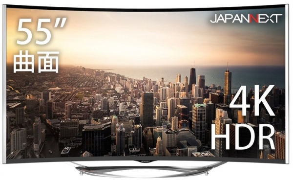 4K (UHD) 3,840×2,160 HDCP2.2 FreeSync SVAパネル 55型曲面液晶モニター「JN-VC555UHD」を発表