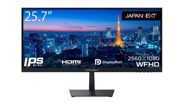 JAPANNEXTがIPS系パネル搭載25.7型ウルトラワイド液晶モニター JN-IPS257WFHDを3月11日（金)に発売