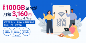 大容量100GB×様々なデバイスで利用できる格安データ通信SIMカード「どこでもフィットSIM」3月17日(木)販売開始