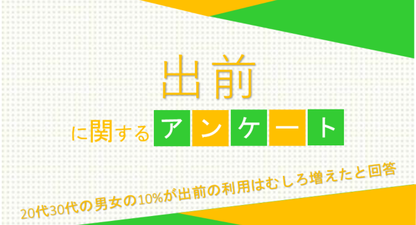 20代30代の男女の10%が出前の利用はむしろ増えたと回答【出前に関するアンケート】