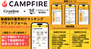 システムリーチ株式会社とGranlion株式会社が共同で、紹介手数料やマージンなしのマッチングサービス構築をめざすクラウドファンディングのプロジェクトに挑戦