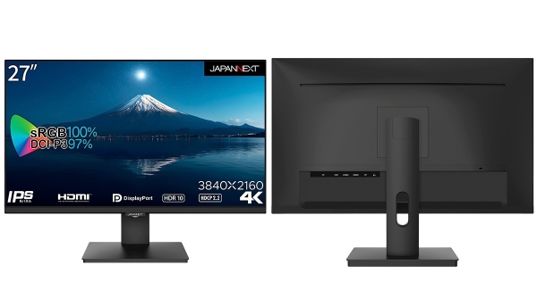 JAPANNEXTがIPSパネル搭載27インチ4K液晶モニターを8月4日(金)に発売