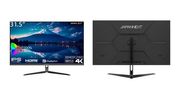 JAPANNEXTが31.5インチのIPSパネル搭載4K(3840 x 2160)液晶モニターをAmazon.co.jp限定で9月22日(金)に発売