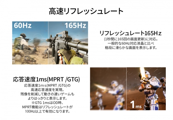 JAPANNEXTが24型フルHD TNパネル搭載、165Hz対応ゲーミングモニターをAmazon.co.jp限定で10月20日(金)に発売