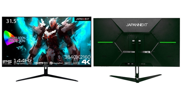 JAPANNEXTがHDMI 2.1対応 31.5インチ 144Hz 4Kゲーミングモニター「JN-IPS315G144UHDR」を12月8日（金)に発売