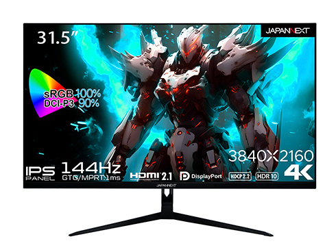 JAPANNEXTがHDMI 2.1対応 31.5インチ 144Hz 4Kゲーミングモニター「JN-IPS315G144UHDR」を12月8日（金)に発売