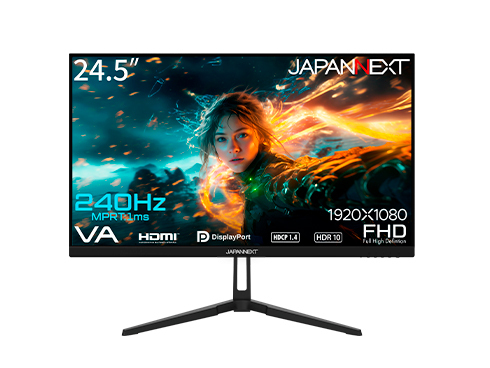 JAPANNEXTが24.5インチ VAパネル搭載 240Hz対応の フルHDゲーミングモニターを27,980円で2月9日（金)に発売