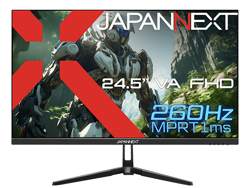 JAPANNEXTが24.5インチ VAパネル搭載 260Hz対応のフルHDゲーミングモニターを29,980円で2月22日（木)に発売