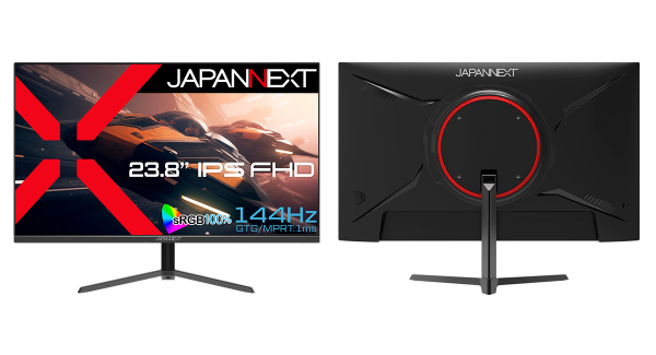 JAPANNEXTが23.8インチ FAST IPSパネル搭載 144Hz対応のフルHDゲーミングモニターを19,980円で4月5日(金)に発売