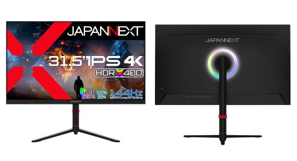 JAPANNEXTが31.5インチIPSパネル採用 144Hz対応の4KゲーミングモニターをAmazon.co.jp限定 79,980円で4月12日(金)に発売