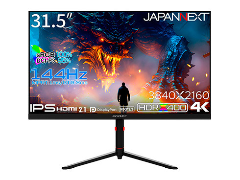 JAPANNEXTが31.5インチIPSパネル採用 144Hz対応の4KゲーミングモニターをAmazon.co.jp限定 79,980円で4月12日(金)に発売