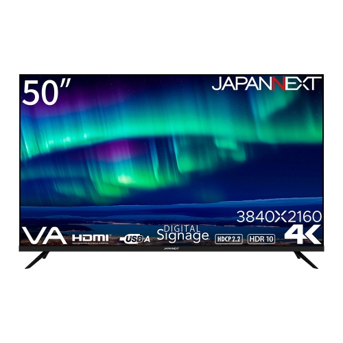 JAPANNEXTが50インチ VAパネル搭載 4K(3840x2160)解像度の大型液晶モニターを55,980円で4月19日(金)に発売