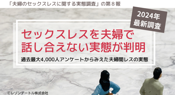 セックスレス問題を話し合ったレス夫婦は３割以下、誰かに相談も約２割で多くの当事者がひとりで抱える現状が明らかに｜「夫婦のセックスレスに関する実態調査」の第８報