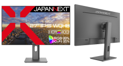 JAPANNEXTが27インチ IPSパネル USB-C給電に対応し、昇降式多機能スタンド搭載のWQHD液晶モニターを34,980円で9月13日(金)に発売