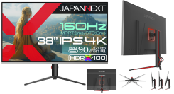 JAPANNEXTが大画面38インチ 4K IPSパネル搭載 160Hz対応のゲーミングモニターを129,800円で9月27日(金)に発売