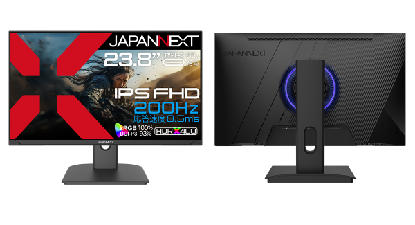 JAPANNEXTが23.8" IPSパネル 200Hz/0.5ms USB-C給電が可能なフルHDゲーミングモニターを22,980円で11月22日(金)に発売