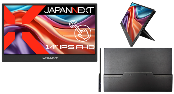 JAPANNEXTが14インチ IPSパネル搭載 10点マルチタッチ対応のフルHDモバイルディスプレイをECサイト限定 21,980円で1月10日(金)に発売