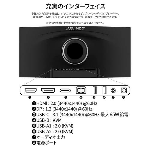 JAPANNEXTが34" IPSパネル アスペクト比21:9の湾曲ウルトラワイドUWQHD液晶モニターをAmazon限定 51,980円で2月7日(金)に発売