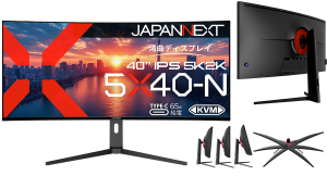 JAPANNEXTが40インチ IPSパネル搭載 アスペクト比21:9の5K2Kウルトラワイド湾曲液晶モニターを159,800円で3月7日(金)に発売