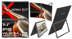 JAPANNEXTが14インチ IPSパネルを2つ搭載した WUXGAデュアルモバイルモニターを販路限定 34,980円で9月18日(木)より発売
